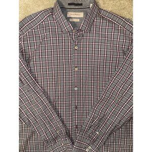 Tommy Bahama Button Up Shirt Mens 2XL Island Modern Fit Long Sleeve Purple